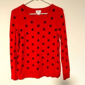 Old Navy NWOT red and black polka dot sweater